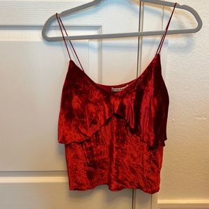 Alice & Olivia. Red Velvet Thin Strapped Top. Size Small. Great Condition.